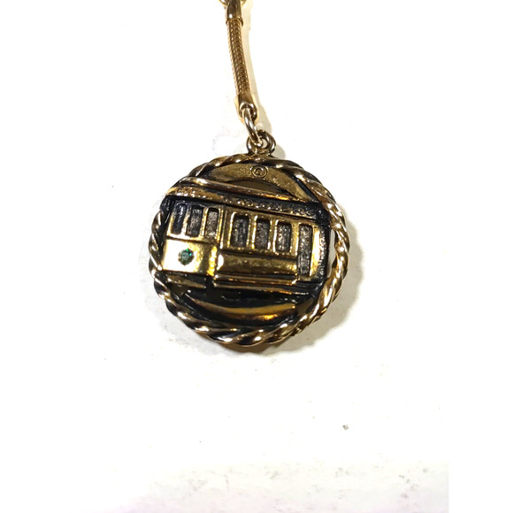 San Francisco California Gold Tone Red Green Stone Souvenir - Picture 5 of 5
